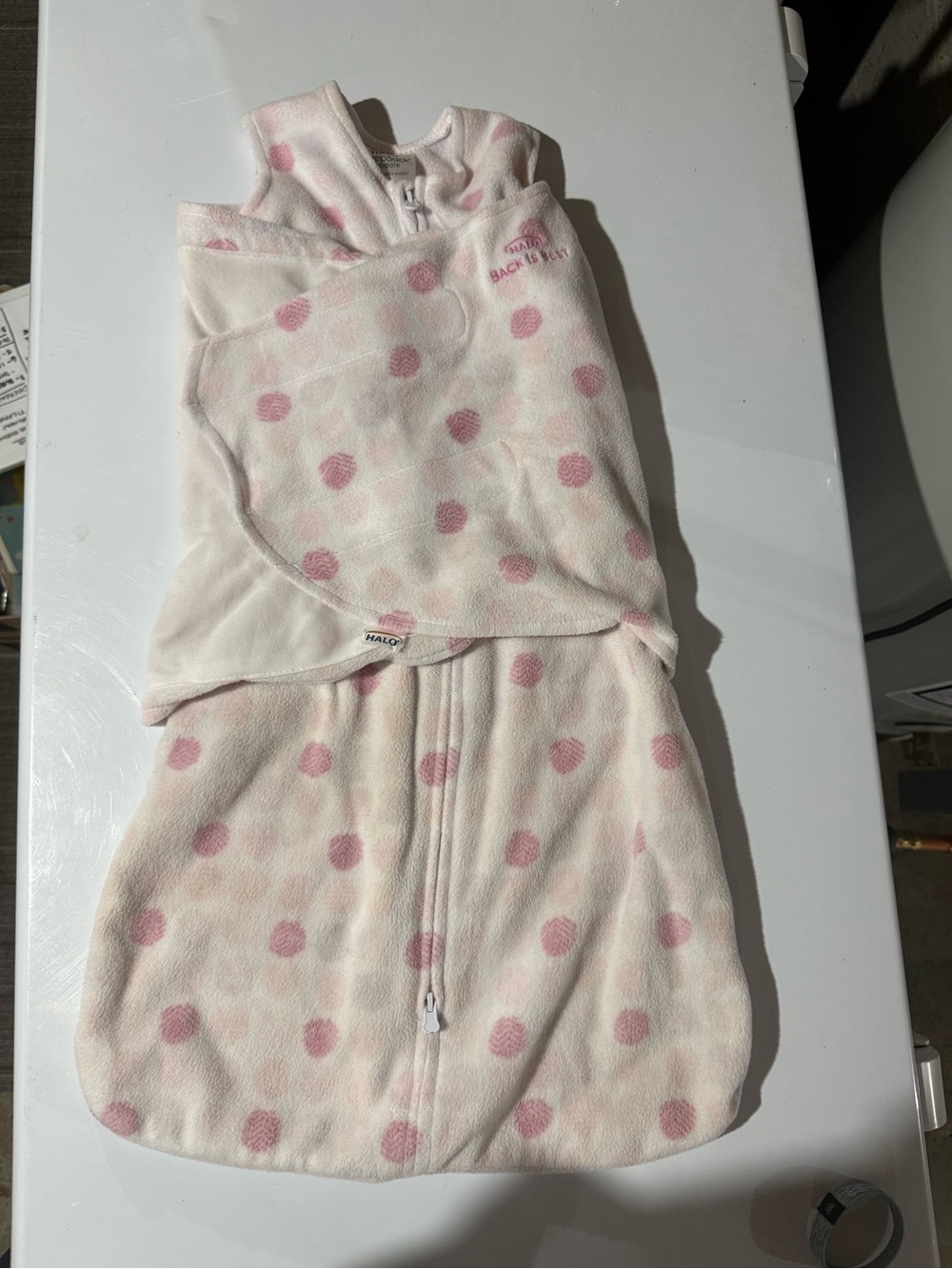 Halo Pink Polka Dot Sleep Sack Wearable Blanket